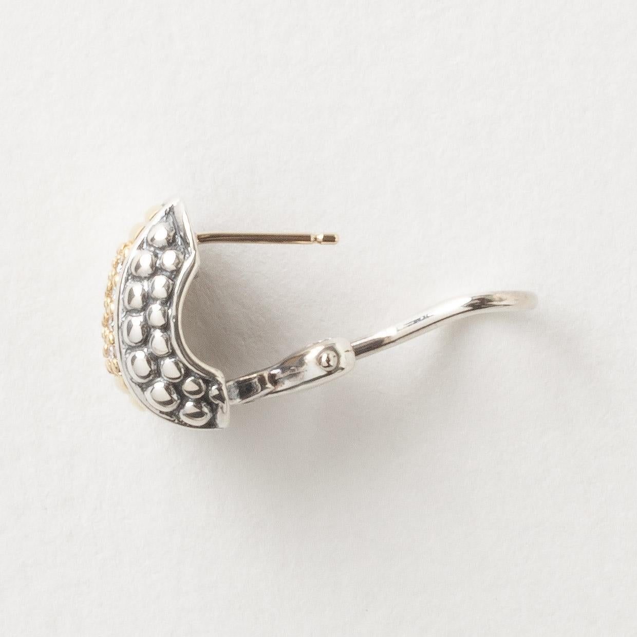 silver diamond huggie earrings