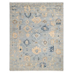 Lagos Hand Knotted Contemporary Solid Wool 8' 0" x 10' 0" Light Gray Area Rug