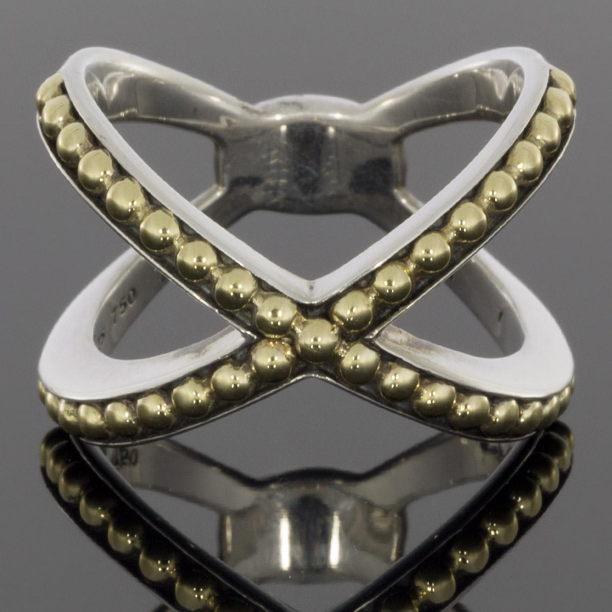 Item Details

Estimated Retail $550.00
Brand Lagos
Collection Infinity X
Metal Gold & Silver
Ring Size 7
Sizable NO
Width 15 mm
Metal Purity 18k
Finish Polished
Style BAND

In 1977, LAGOS was founded by artist & master jeweler Stephen Lagos. LAGOS