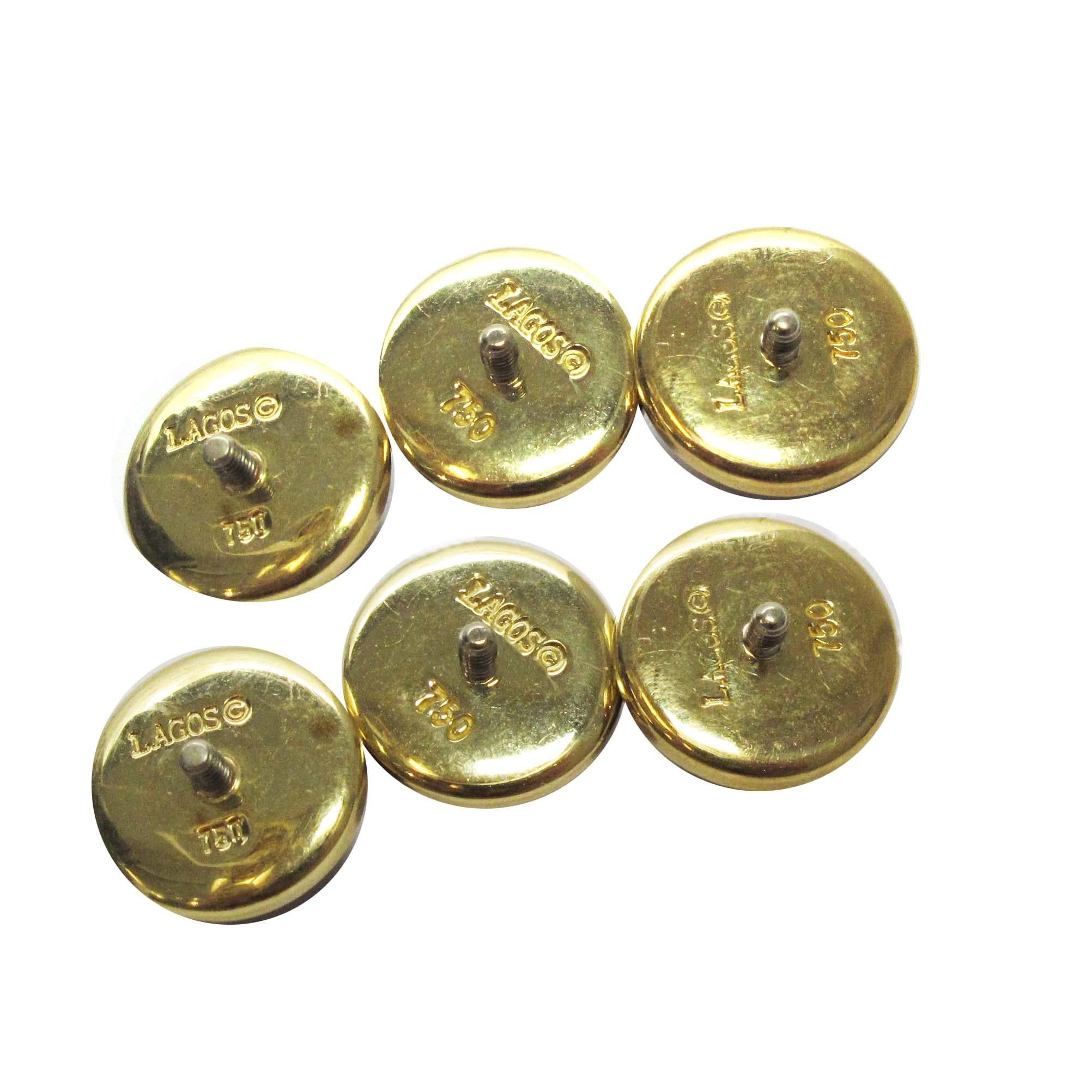 Modern Lagos, 18kt Yellow Gold Interchangeable Gemstone and Diamond Earrings
