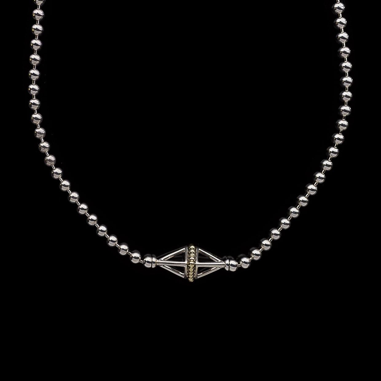 Women's Lagos KSL Mixed Metals Station Necklace with Bead Chain