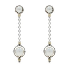 Lagos Luna Drop Cultured Freshwater Pearl Dangle Earrings -Sterling 925 Gold 18k
