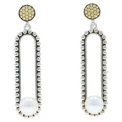 Lagos Luna Drop Pearl Dangle Earrings - 925 Sterling 18k &14k Gold Pierced