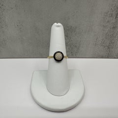 Lagos Meridian 18K Gold Diamond Black Ceramic Ring 0.23ct Size 7