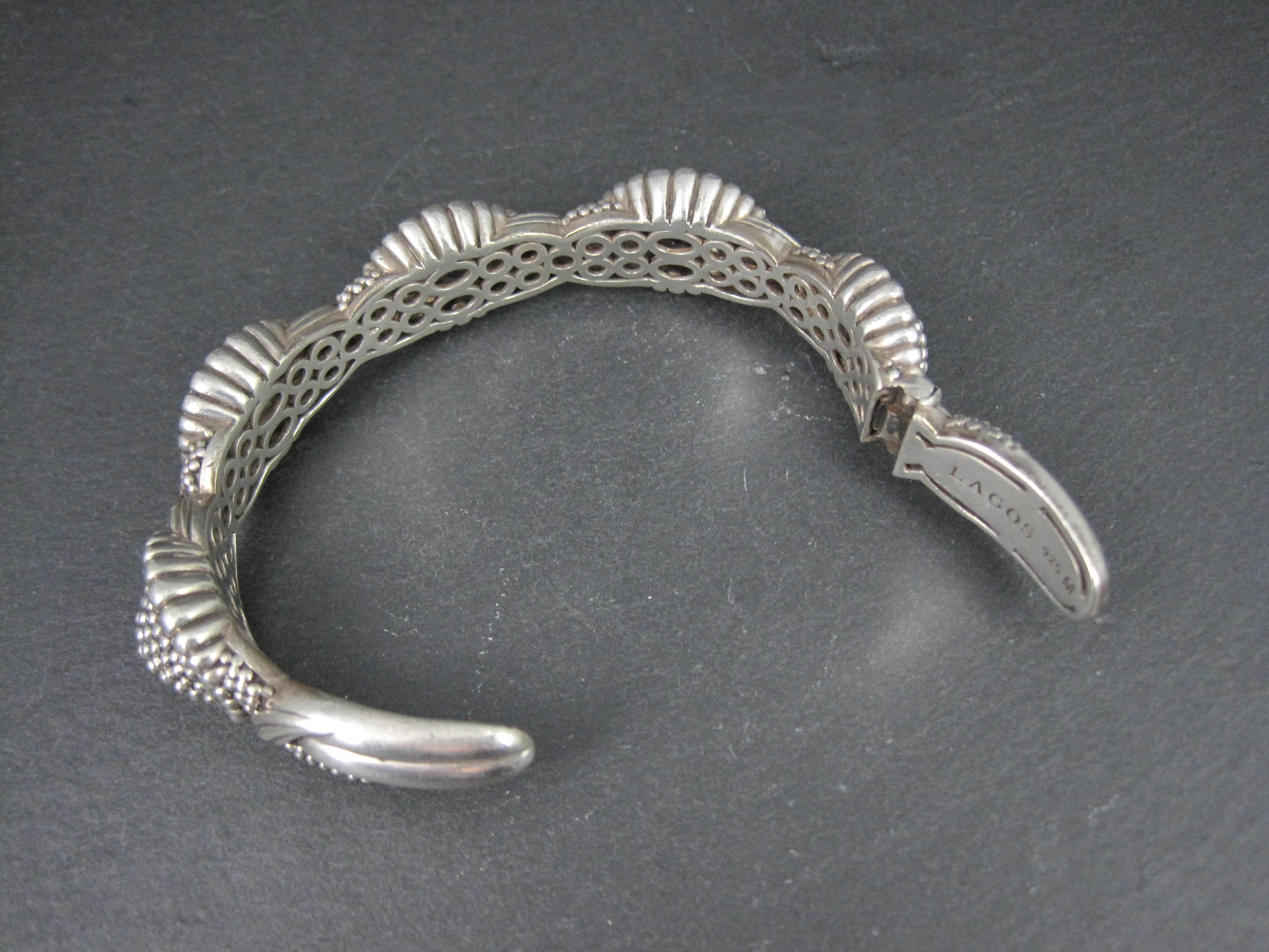Lagos Muse Caviar Blue Sapphire Cuff Bracelet 6.34