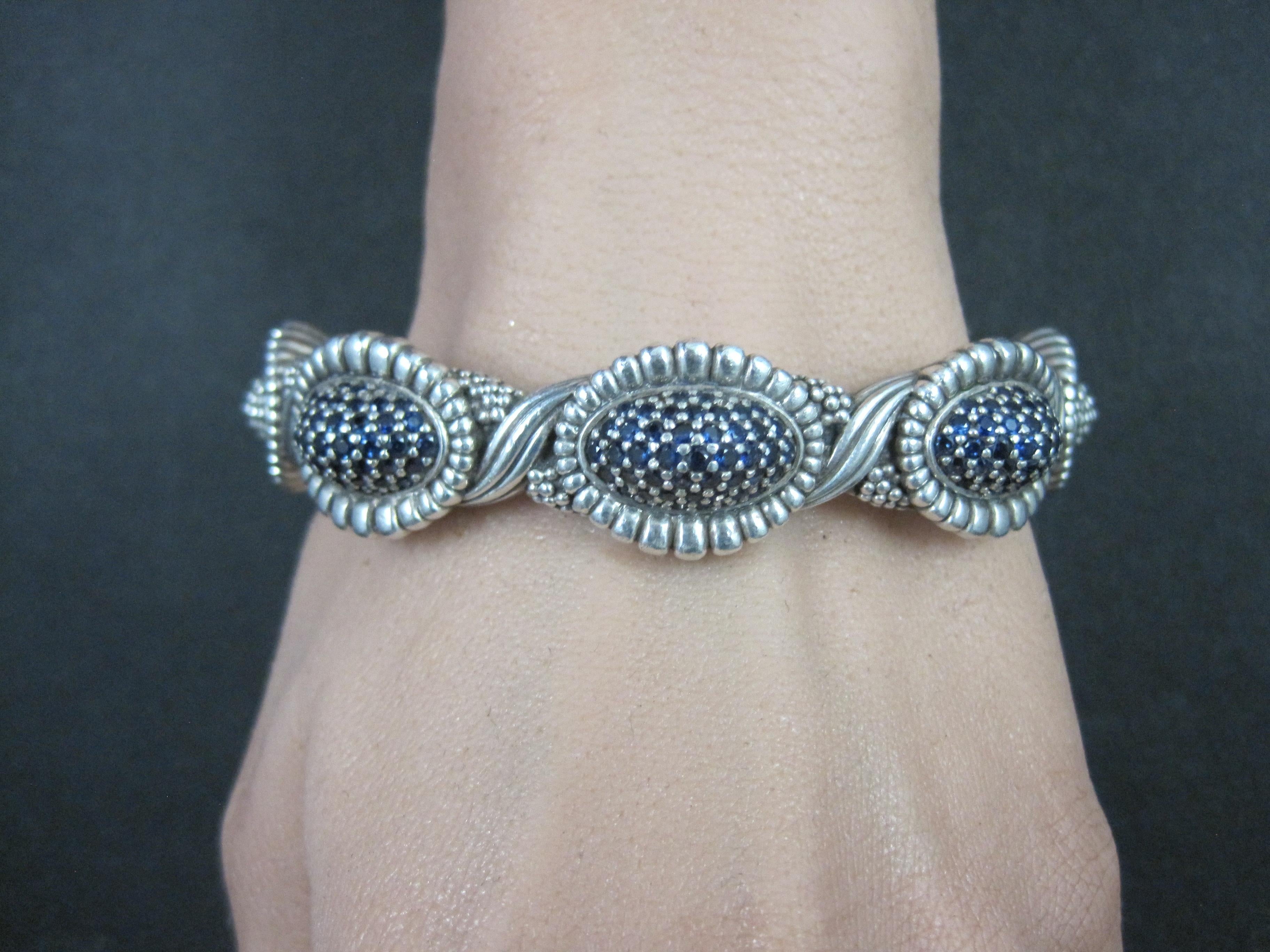 Lagos Muse Caviar Blue Sapphire Cuff Bracelet 6.34