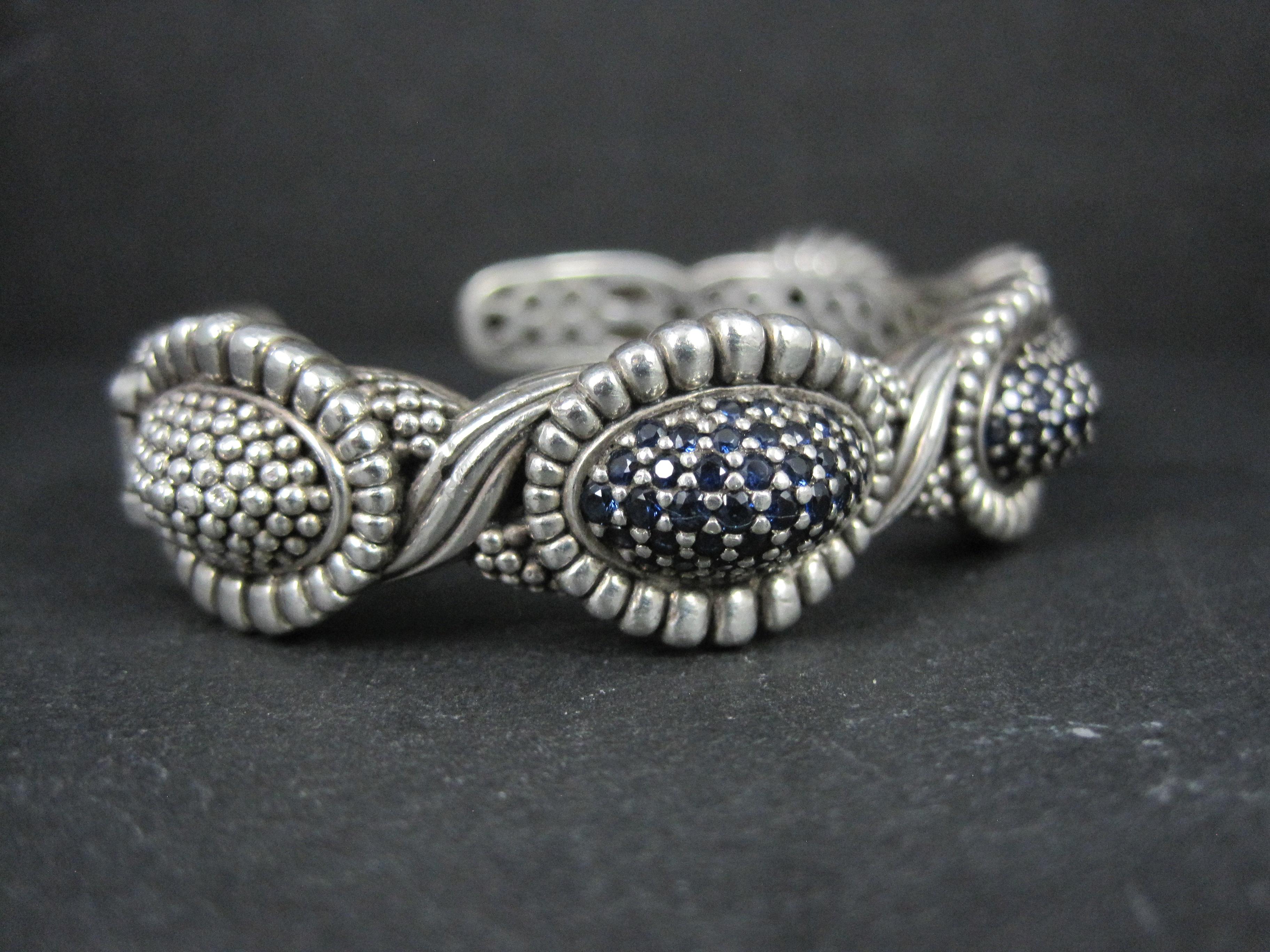 Lagos Muse Caviar Blue Sapphire Cuff Bracelet 6.34