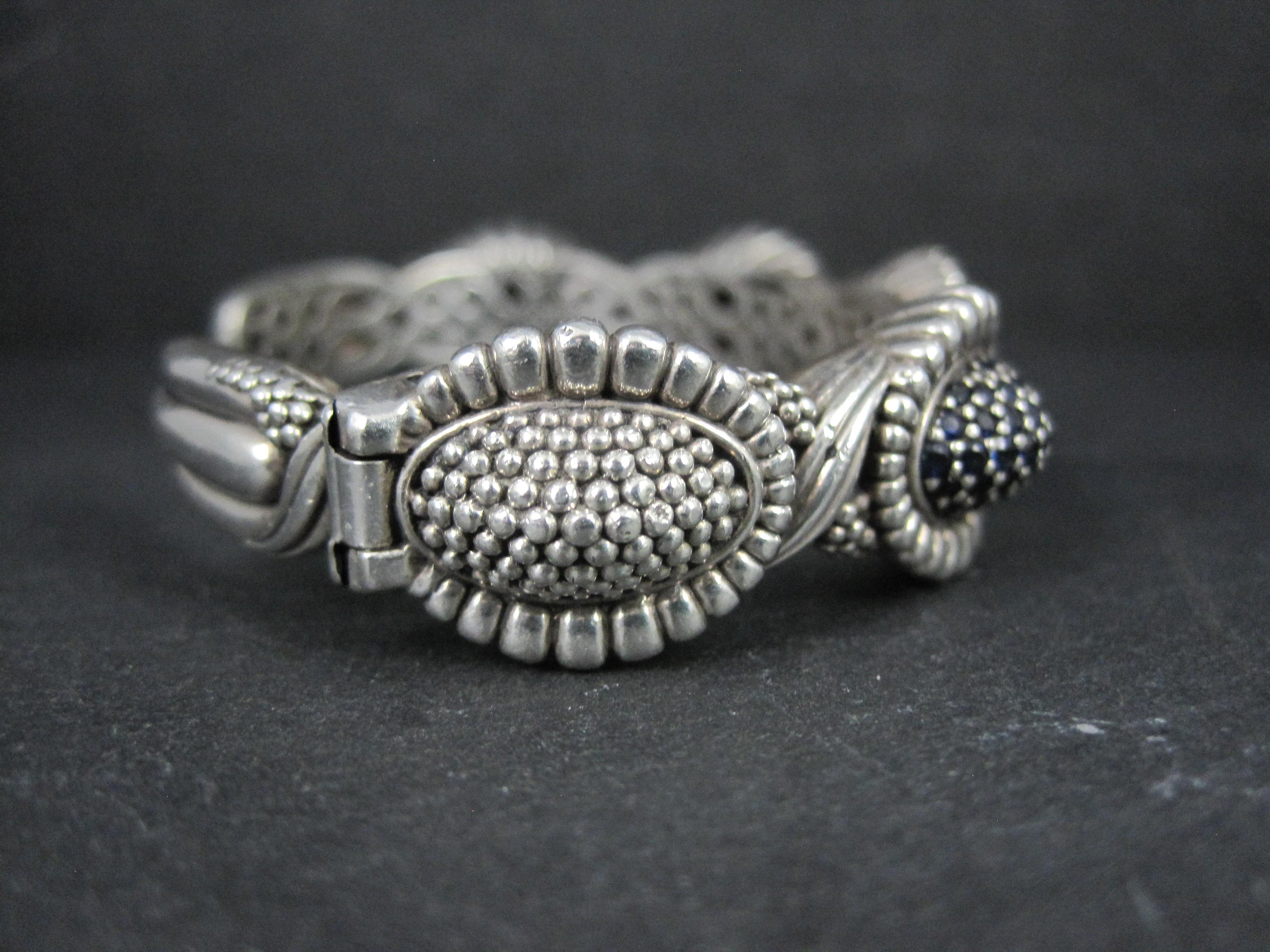 Women's Lagos Muse Caviar Blue Sapphire Cuff Bracelet 6.34
