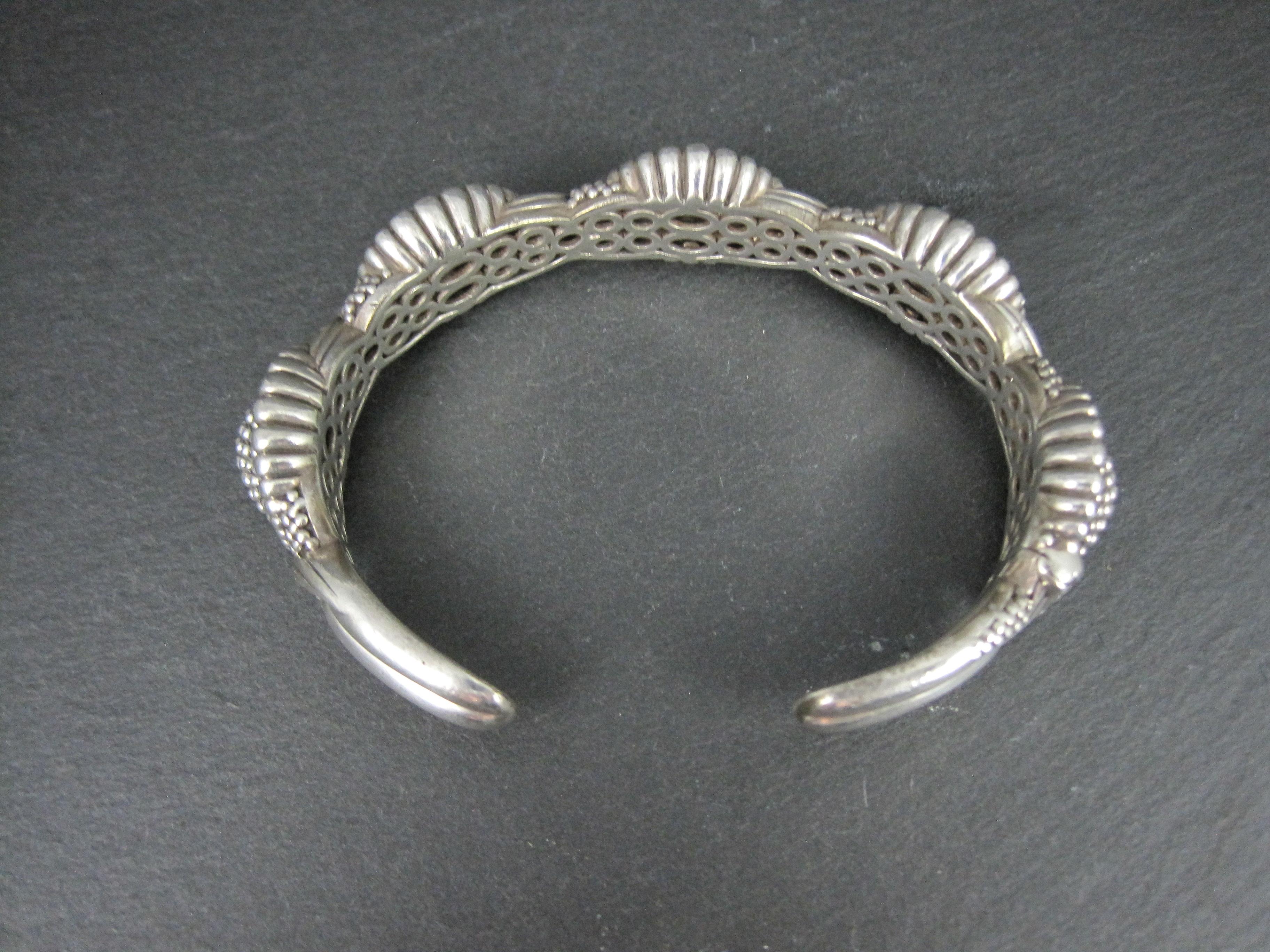 Lagos Muse Caviar Blue Sapphire Cuff Bracelet 6.34