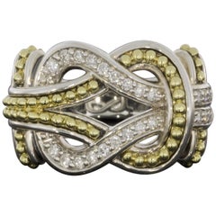 Lagos Newport Gold and Silver 0.24 Carat Round Diamond Band Ladies Fashion Ring