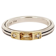 Lagos Ring in Sterling Silver & 18K Yellow Gold Size 6.75
