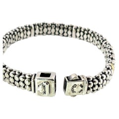 LAGOS Rope Bracelet in Sterling Silver and 18ct Yellow Gold, 8mm Wide