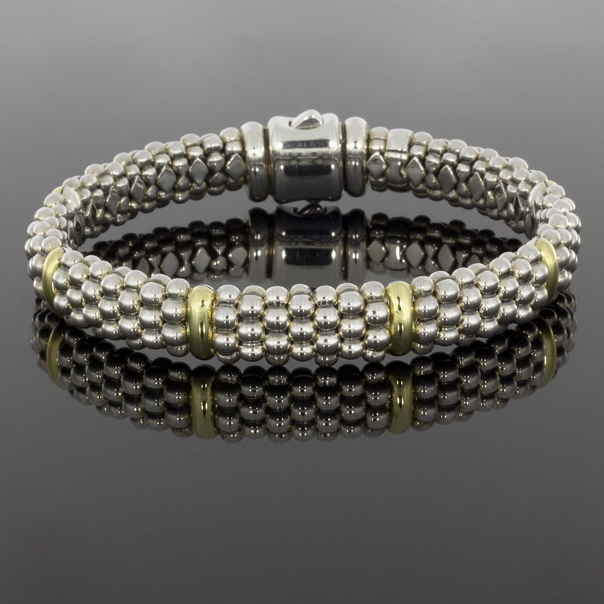 Women's Lagos Signature Caviar Gold and Silver Beaded Bracelets
