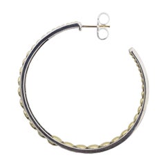 Lagos Signature Caviar Silver & Gold Tapered Beaded Hoop Earrings