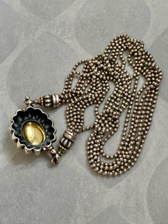 Lagos Signed Caviar Sterling and 18 Karat Yellow Gold Necklace