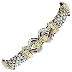 Lagos Silver and Gold Caviar Derby Beaded Bracelet