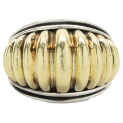 Lagos Sterling Silver & 18 Karat Yellow Gold Caviar Dome Ring