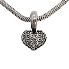 Lagos Sterling Silver 18K Reversible Diamond Heart Pendant Necklace 16276