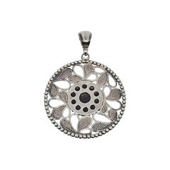Lagos Sterling Silver Caviar Voyage Flower Round Pendant #24166