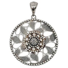 Lagos Sterling Silver Caviar Voyage Flower Round Pendant #24166