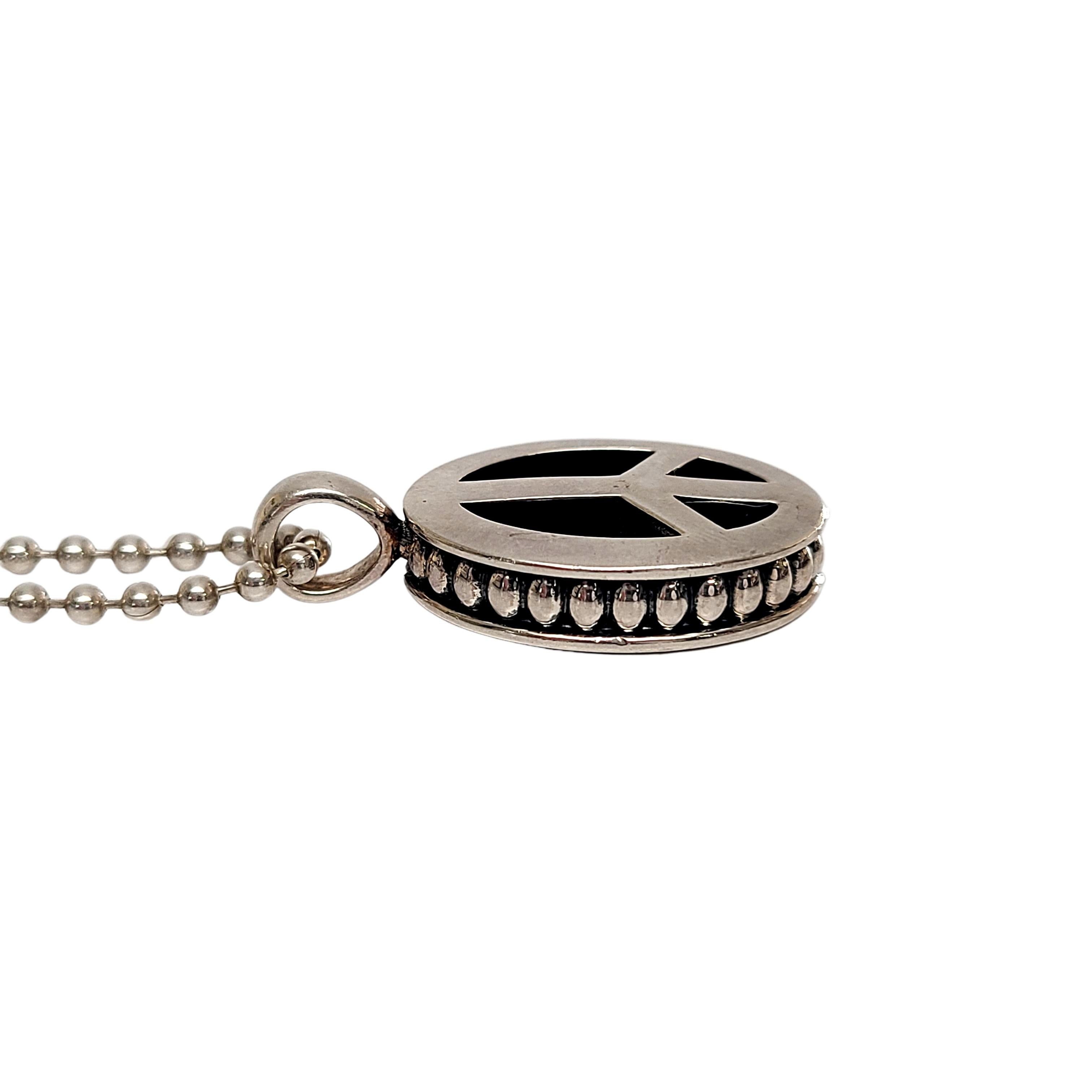 Lagos Sterlingsilber Friedensschild-Anhänger mit Kugelkette Damen