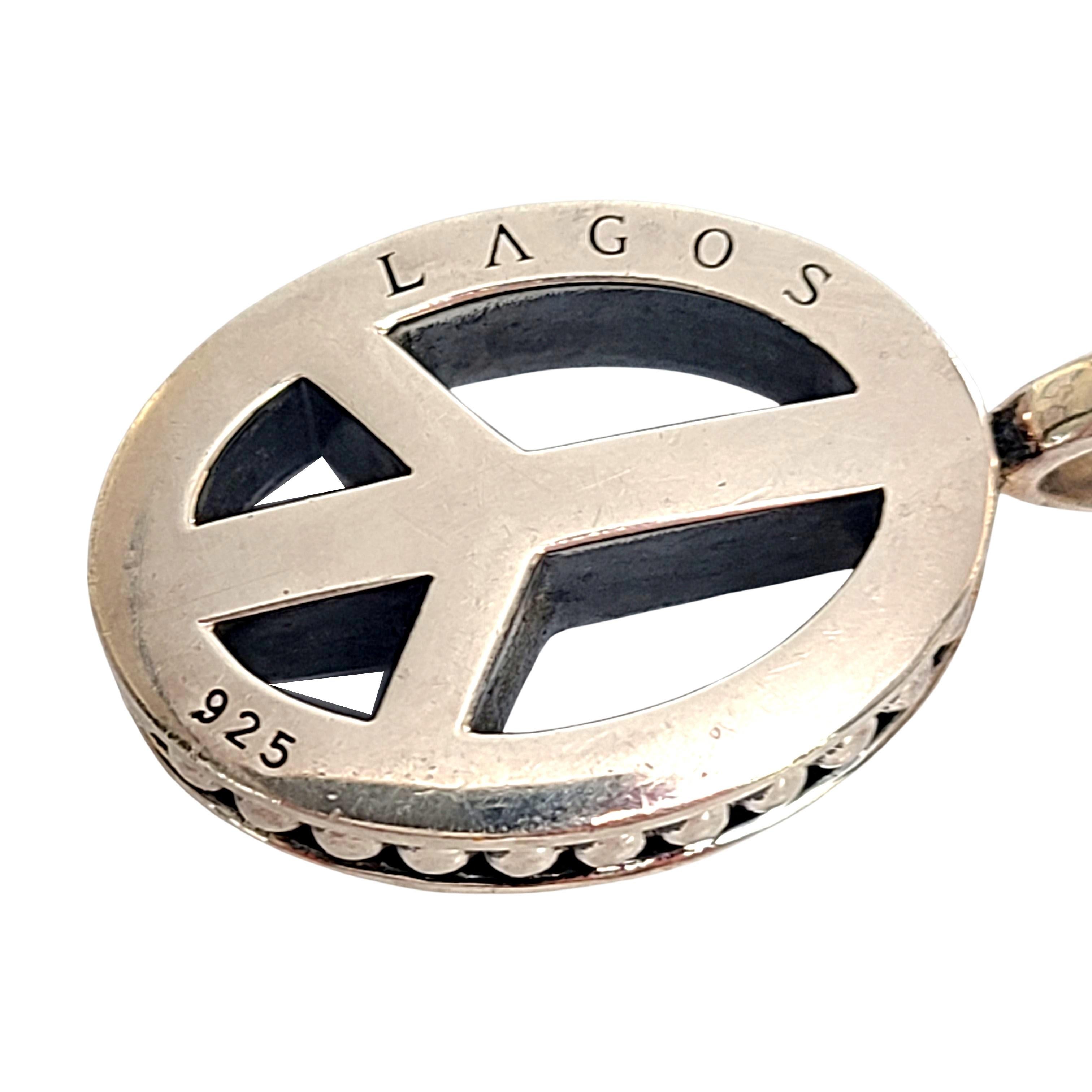 Lagos Sterlingsilber Friedensschild-Anhänger mit Kugelkette 2