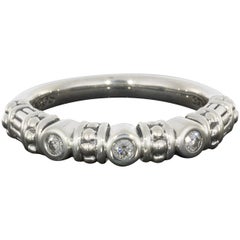 Lagos Sterling Silver Round Diamond Caviar Stacking Band Ring
