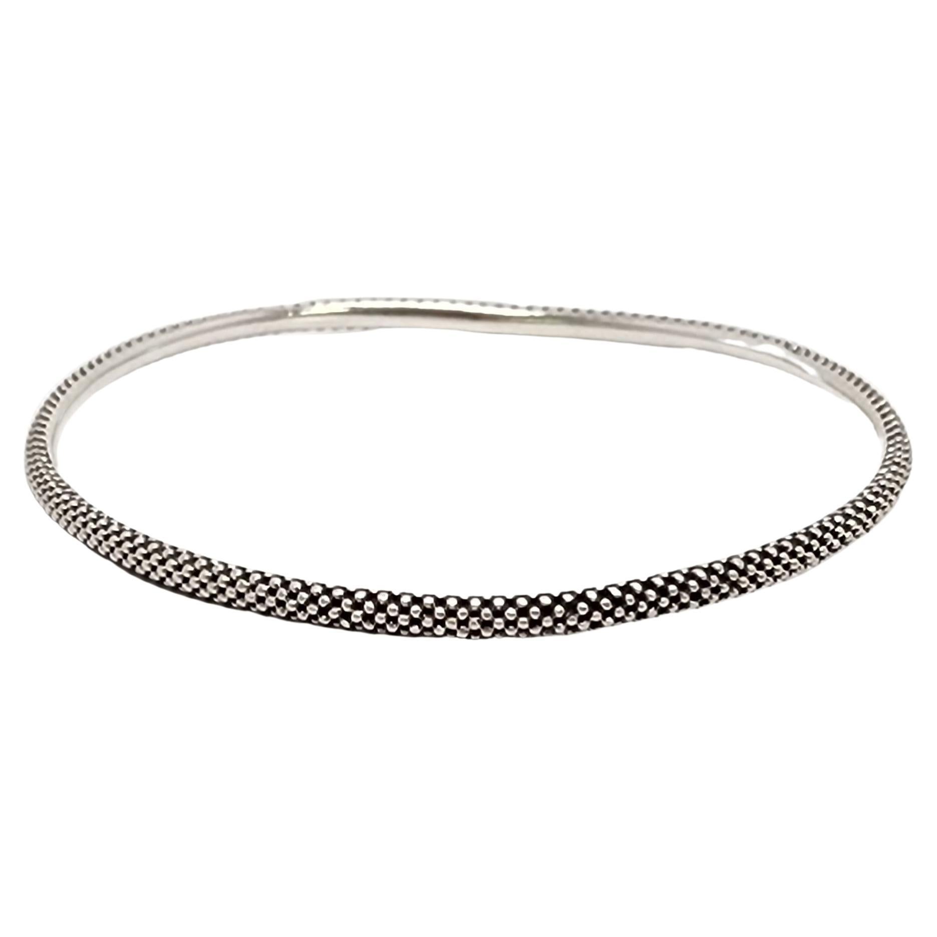 Lagos Sterling Silver Signature Caviar Beaded Bangle Bracelet #15369