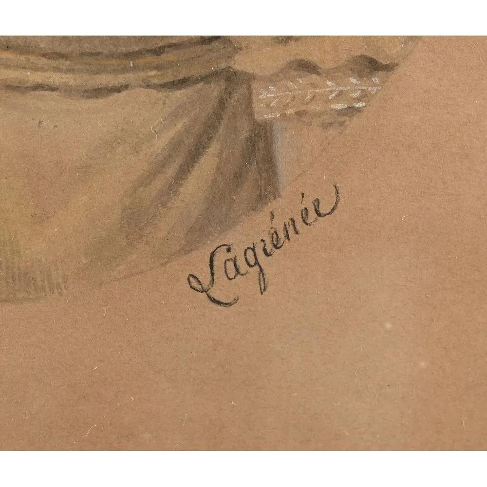 Portrait d’une élégante - Painting by LAGRENÉE Anthelme-François