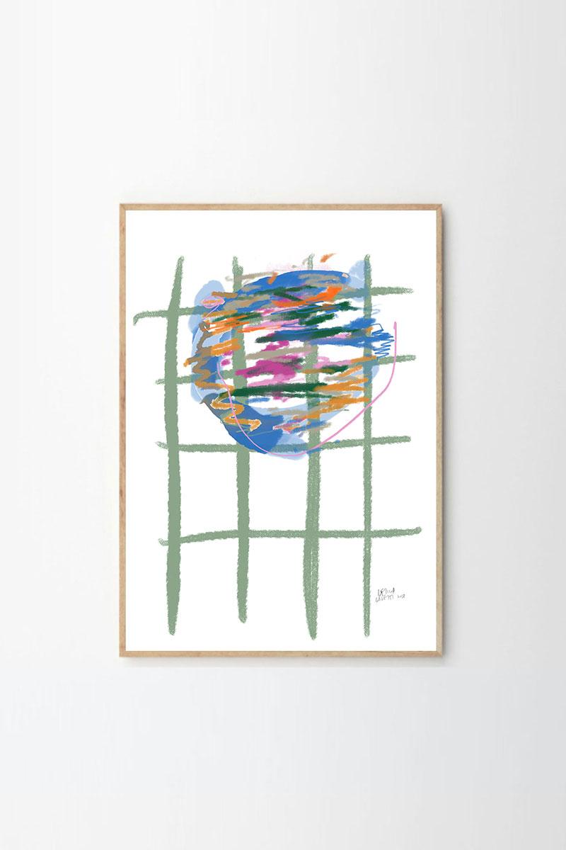 Lágrima Sobre el Mantel Lámina Abstracta de Leticia Gagetti - Tamaño A1 Argentino en venta