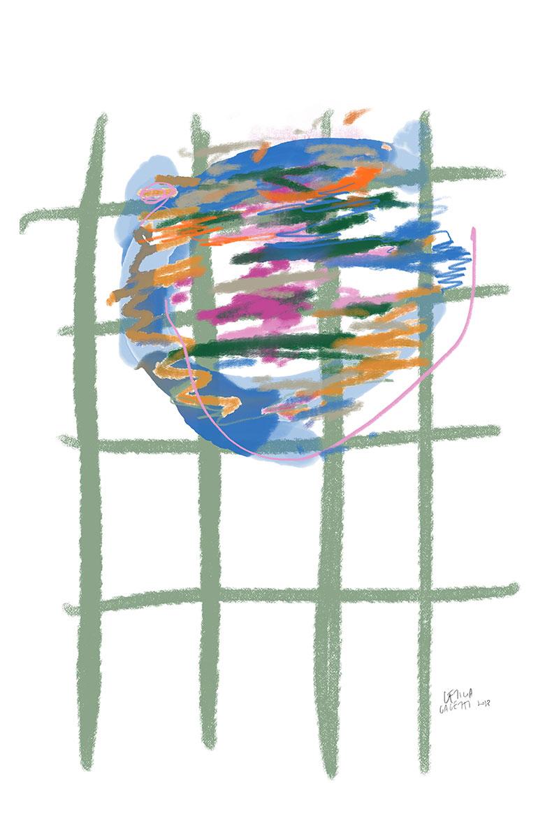 Lágrima Sobre el Mantel Lámina Abstracta de Leticia Gagetti - Tamaño A1 en venta 2
