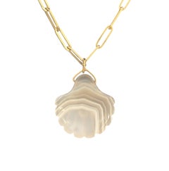 LAGUNA AGATE SHELL PENDANT, mit Spinell