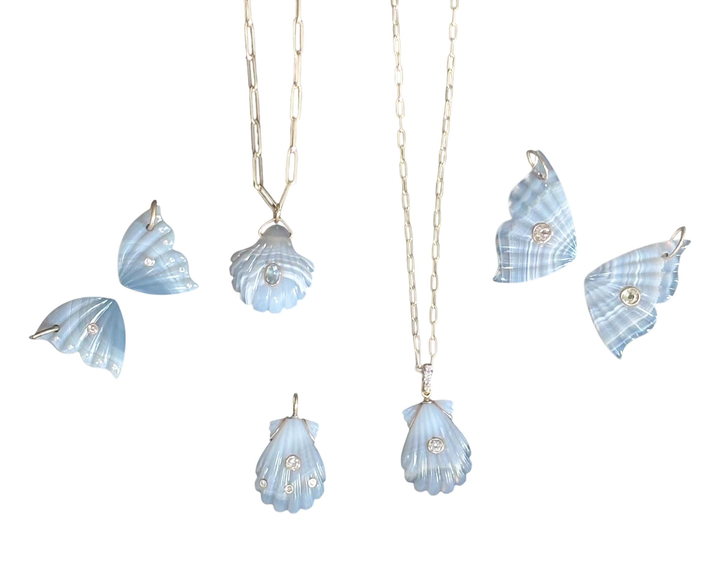 LAGUNA AGATE SHELL PENDANT, with Spinel 1