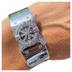  Lifeguard Cuff Diamond Bracelet with Rubies 22 mm