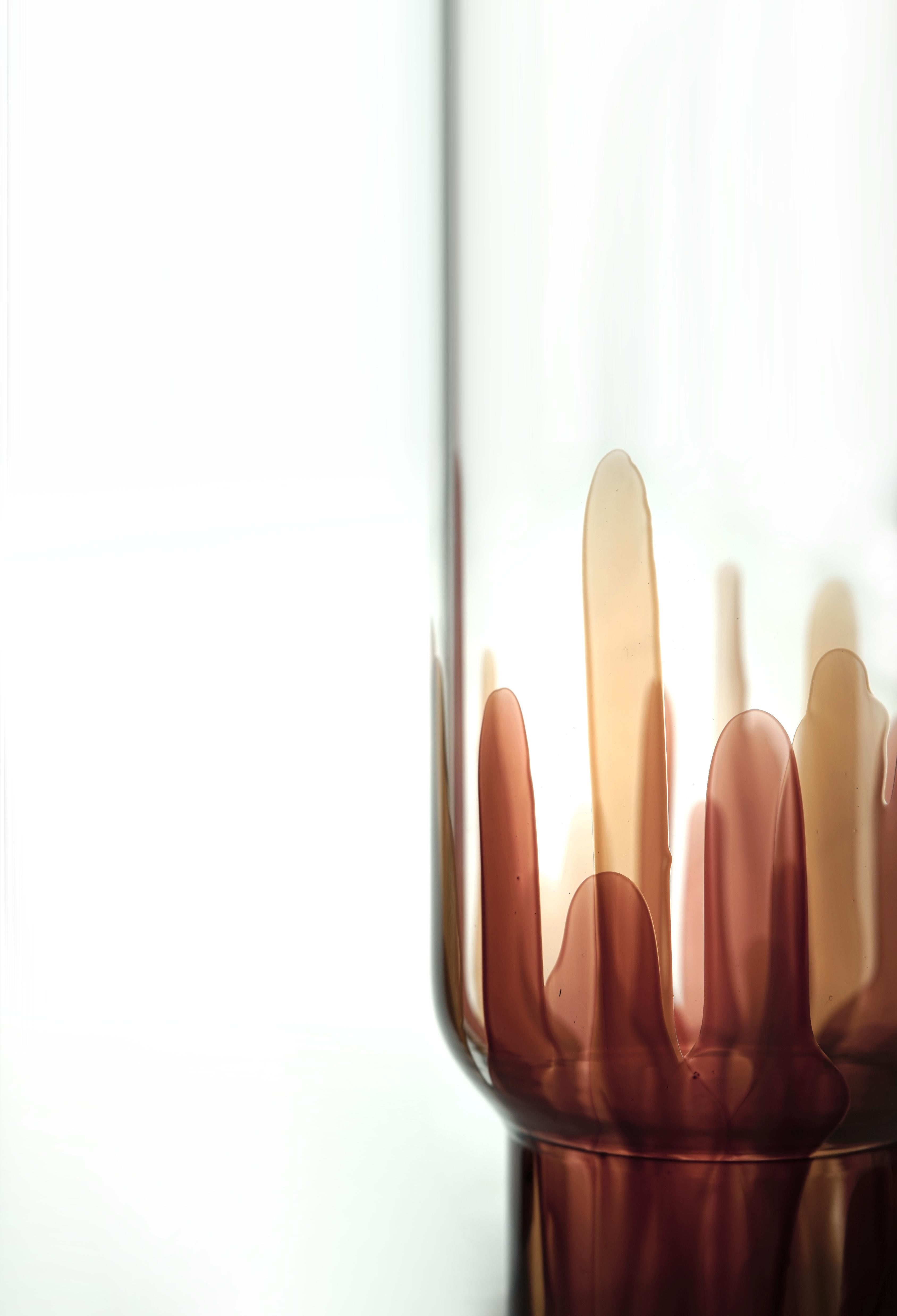 Autre Vase en verre fait main, Laguna brown, Kanz en vente