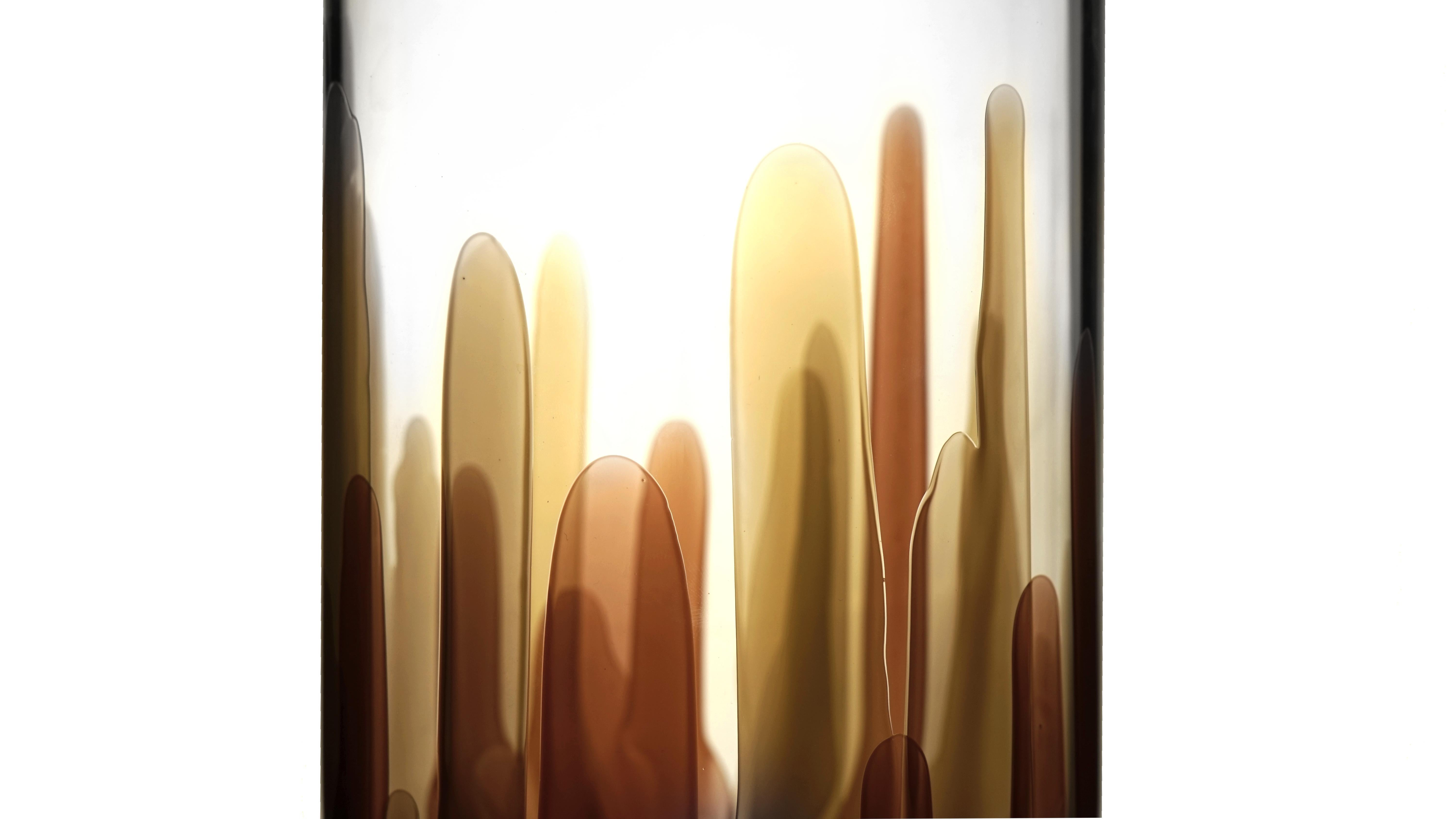 Italian Vase en verre fait main, Laguna brown, Kanz en vente