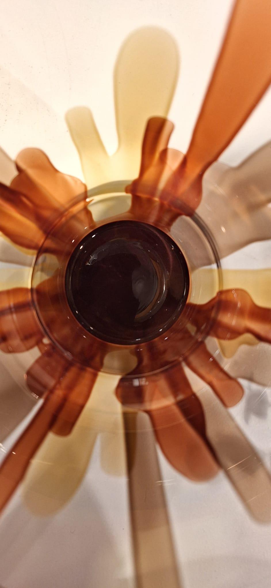 Contemporain Vase en verre fait main, Laguna brown, Kanz en vente