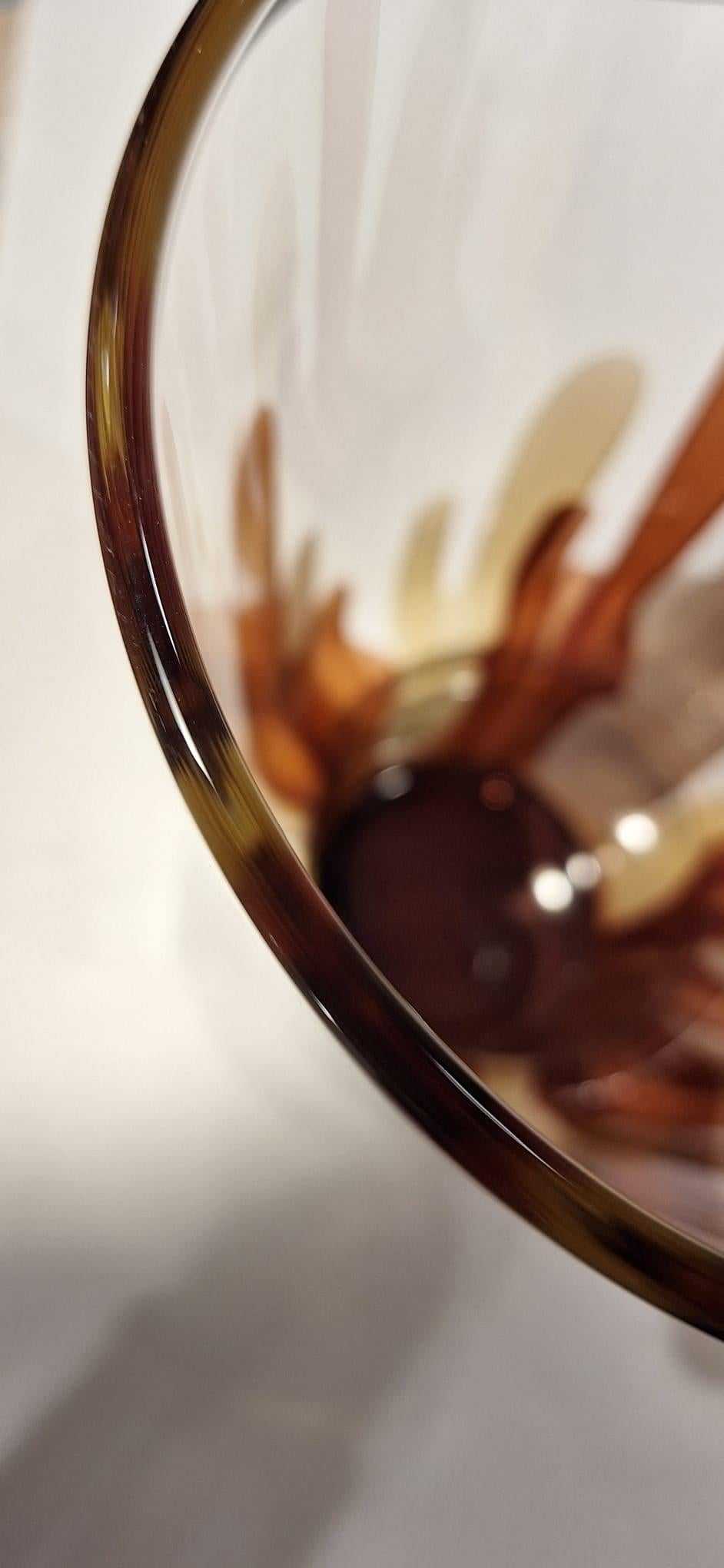 Verre Vase en verre fait main, Laguna brown, Kanz en vente