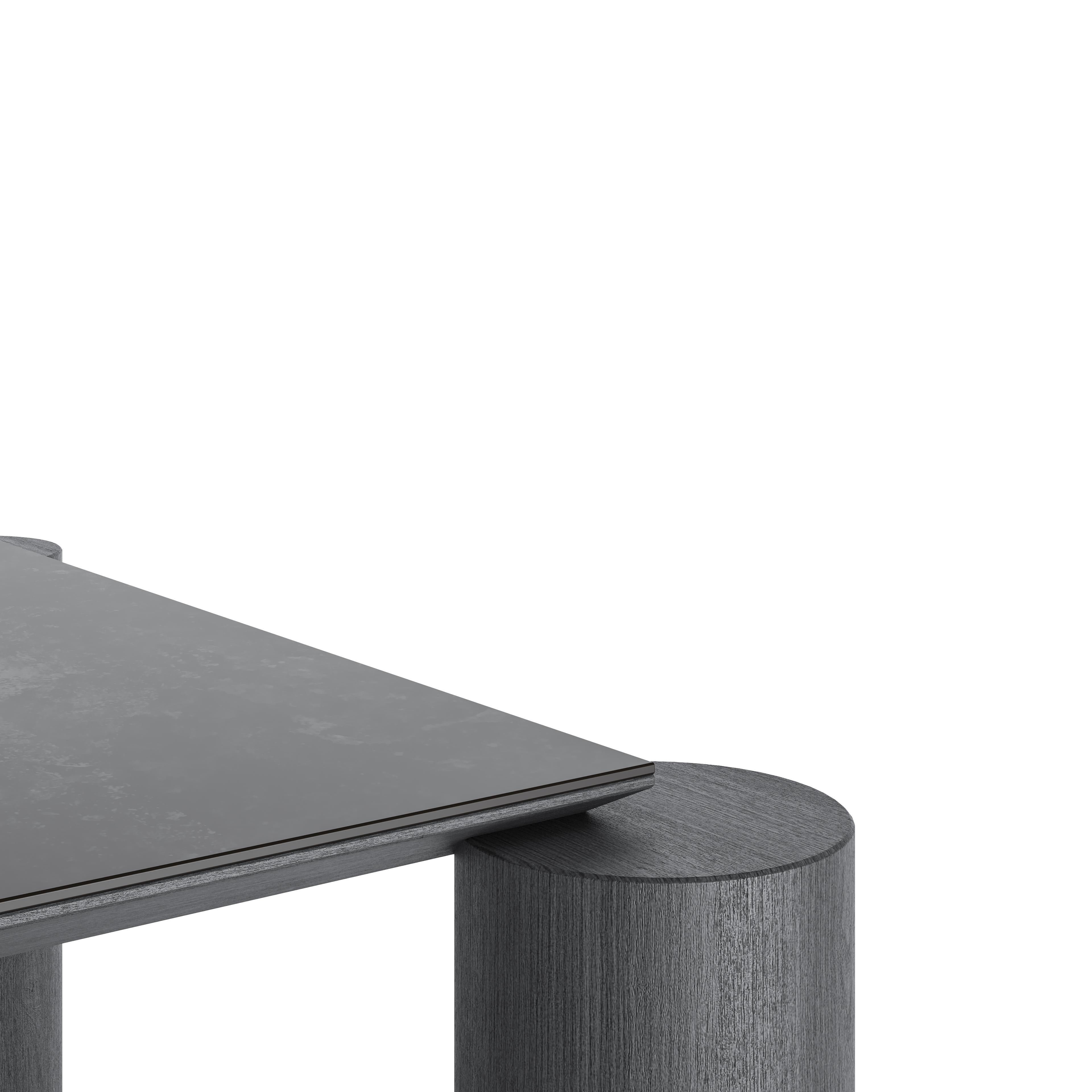 Moderner Esstisch 'Laguna' Keramik Сountertop Holzbeine von Palo Nero (Ukrainisch) im Angebot