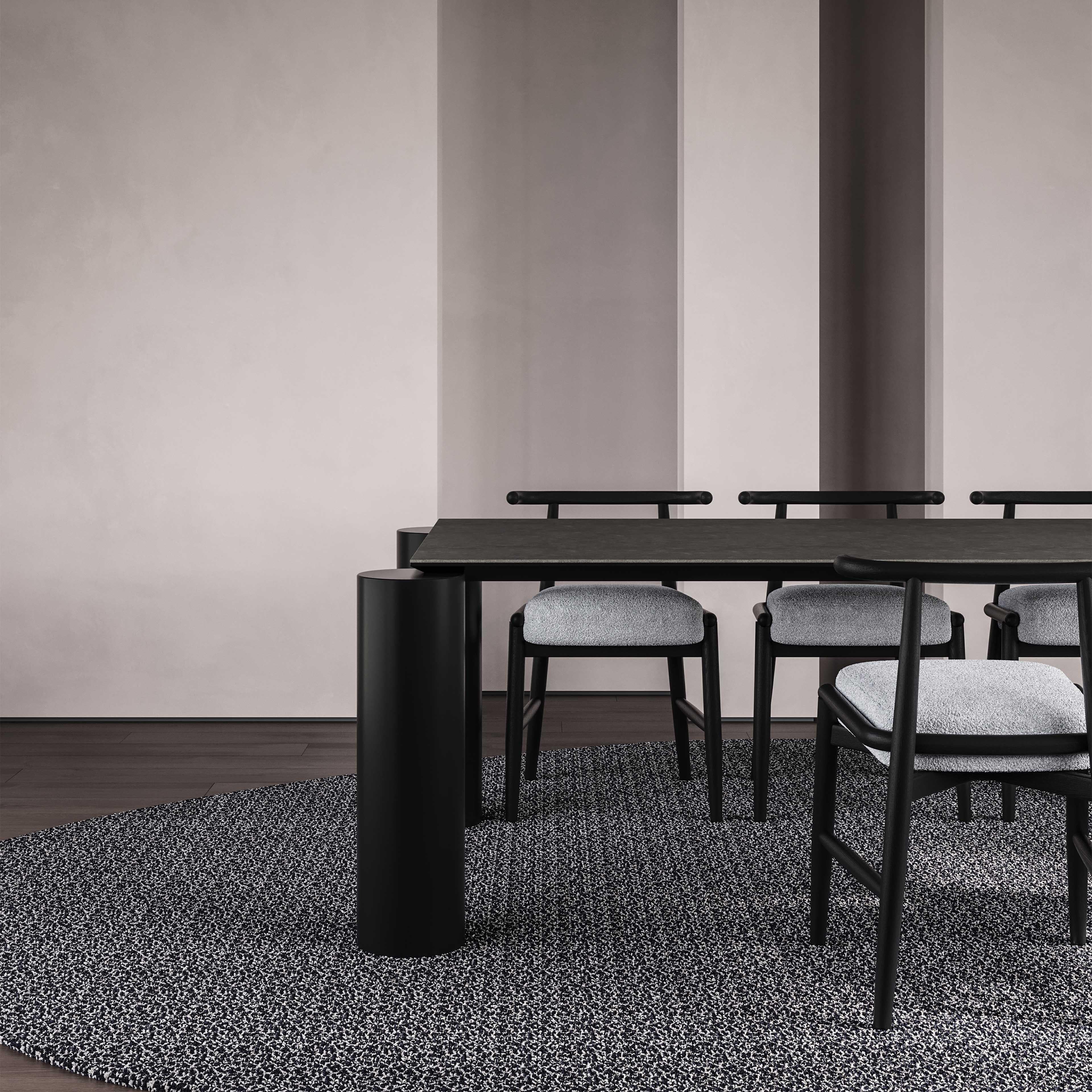 Moderner Esstisch 'Laguna' Keramik Сountertop Holzbeine von Palo Nero im Zustand „Neu“ im Angebot in Valencia, ES