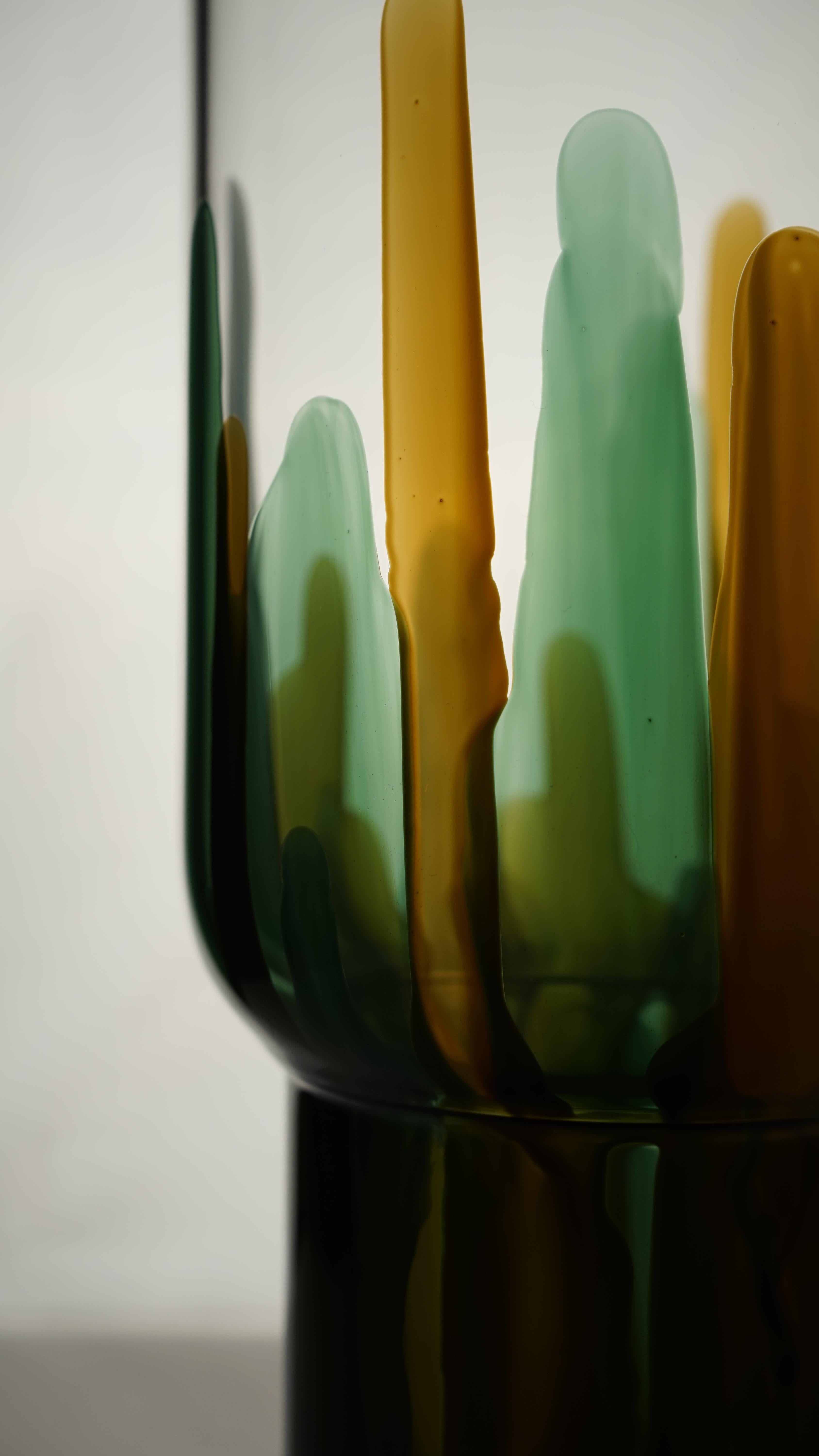 Vase en verre fait main, Laguna, vert, Kanz Neuf - En vente à Venezia, Veneto