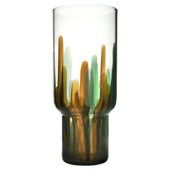 Handmade Glass Vase, Laguna, green, Kanz