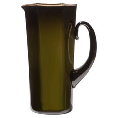 LAGUNA Green jug with handle and Avventurina rim, by Giberto Venezia