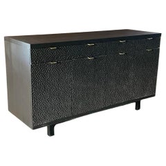 Laguna Matte Black Rosa Morada Dimple Sideboard with Solid Brass Hardware