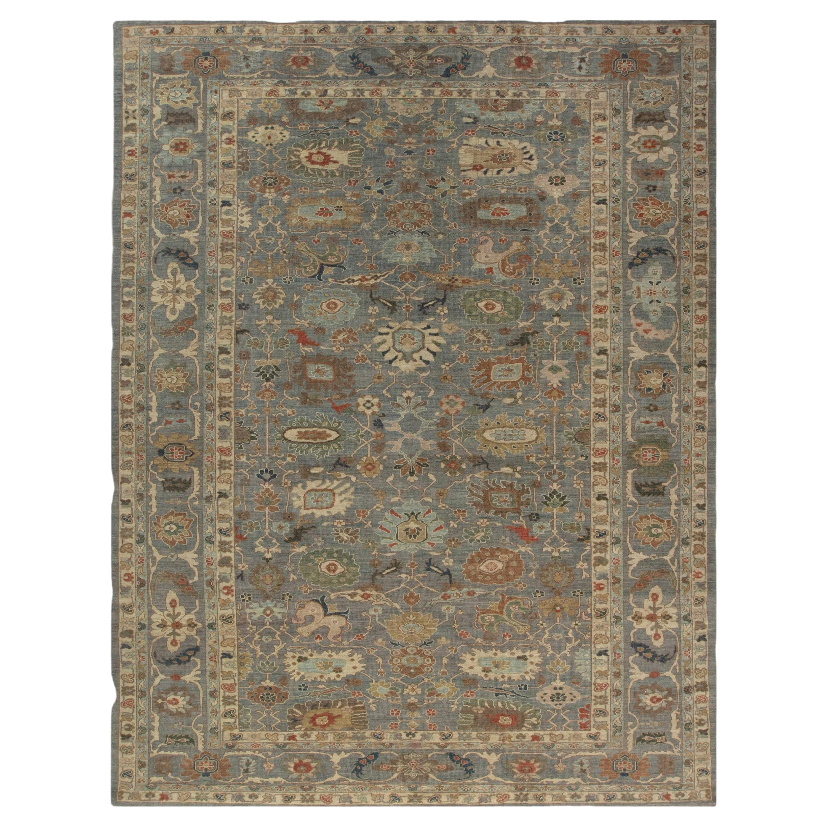 "Laguna" Modern Traditional Sultanabad-Inspired Tan Oversized Rug For Sale