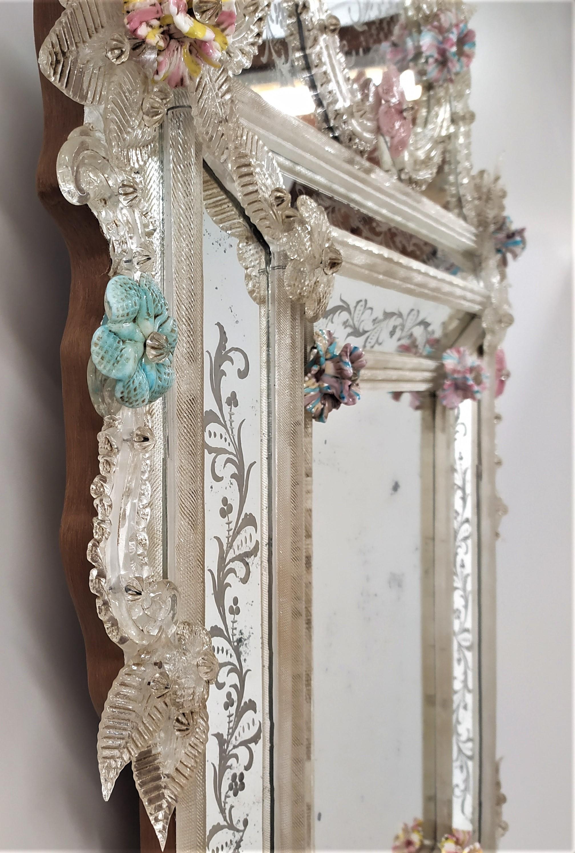 Fait main  Laguna, reproduction d'un miroir vénitien ancien par Fratelli Tosi Murano en vente