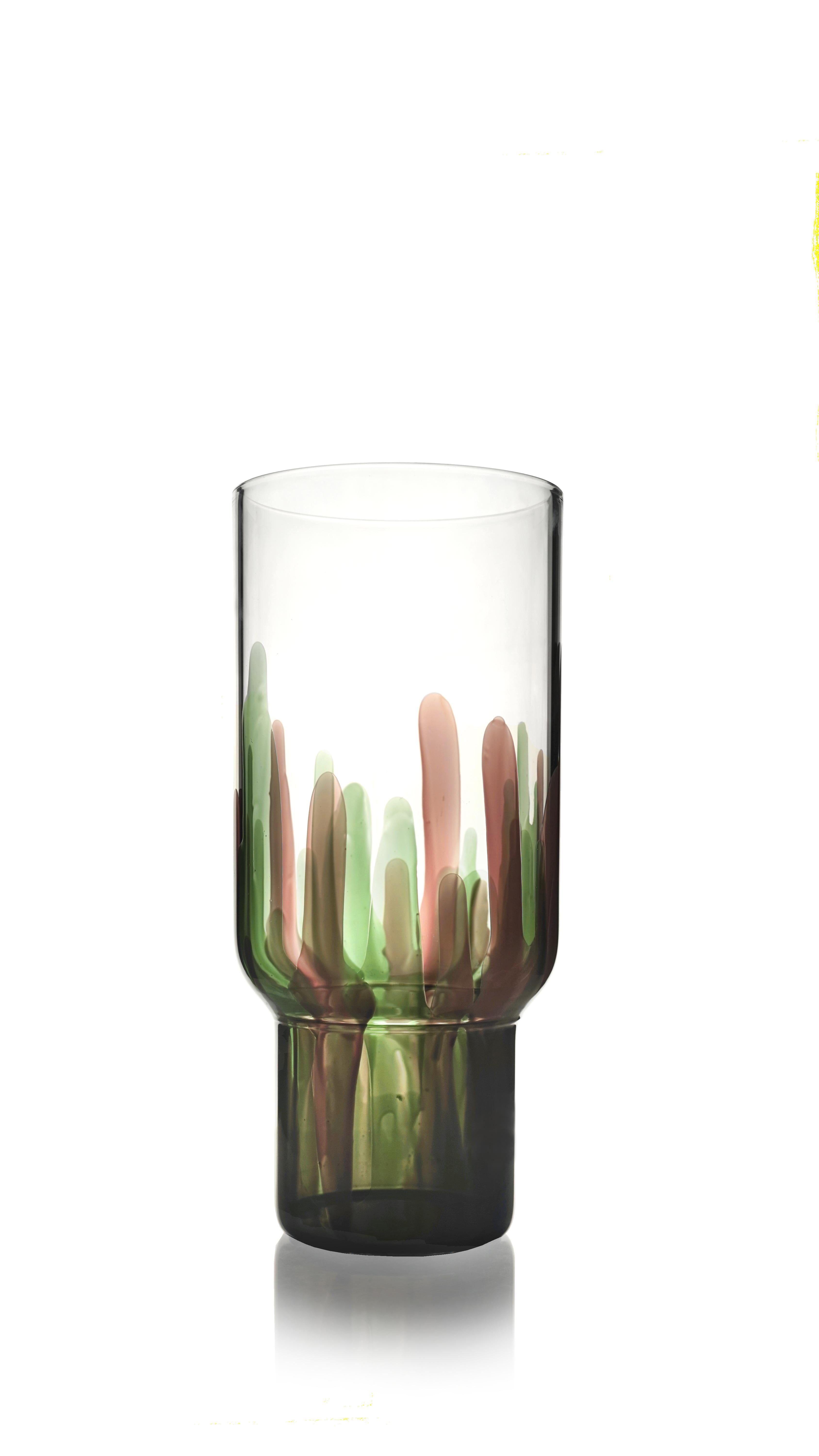 Italian Vase en verre fait main, Laguna, violet, Kanz en vente