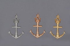 Custom "Lahaina Anchor" Pendant in 20 Karat Gold, 0.60ct Diamonds, Large