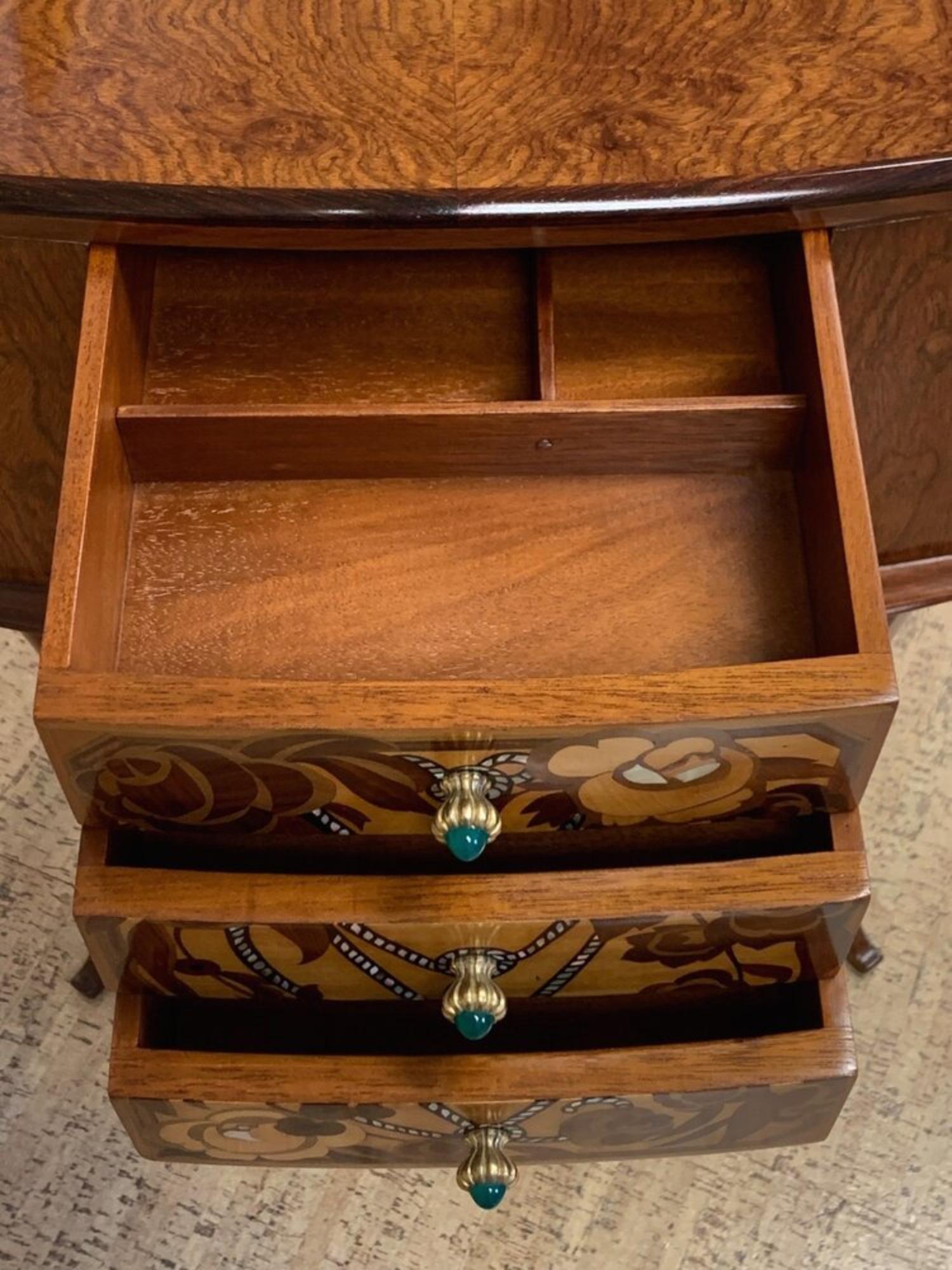 Lahalle et Levard Side Table/Small Cabinet with Marquetry Drawers In Excellent Condition For Sale In Philadelphia, PA