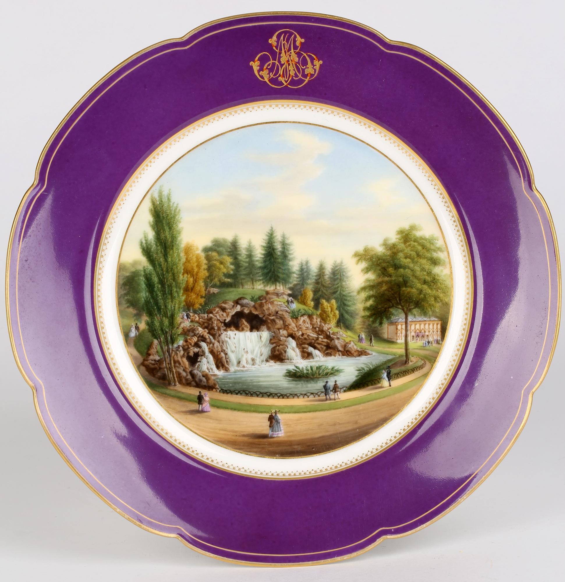 Lahoche et Pannier French Palais Royal Paris Hand Painted Cabinet Plate For Sale 3
